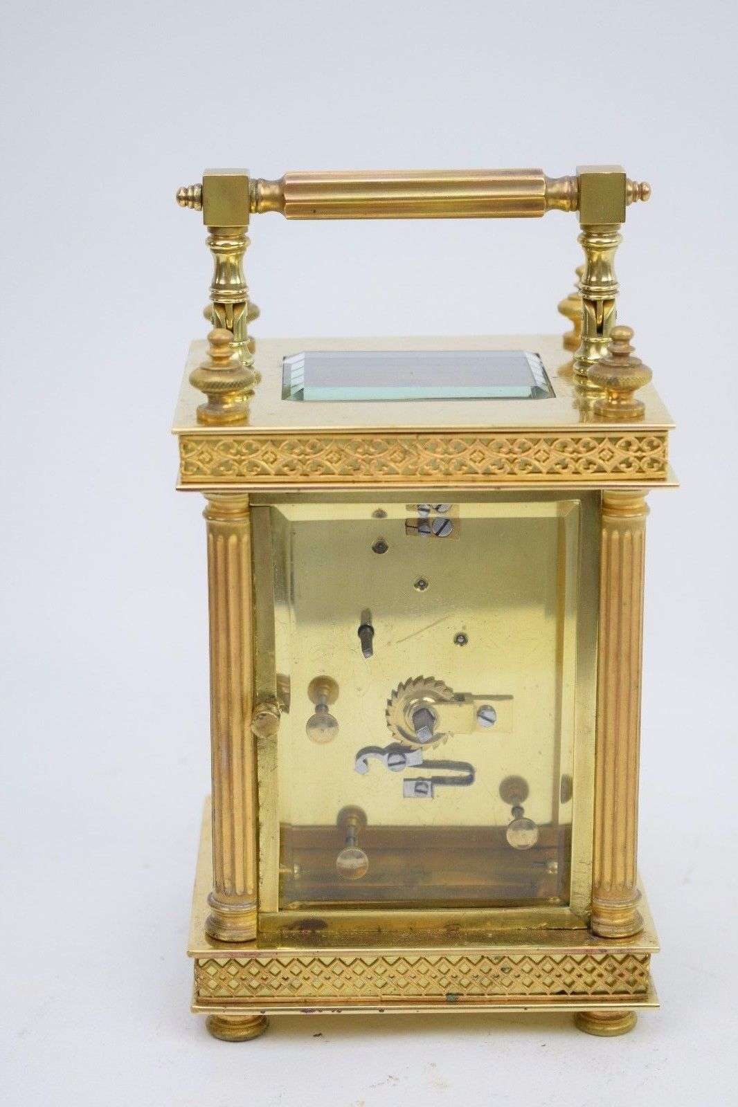Seltene Reiseuhr mit Kalender und originaler Box Frankreich um 1880 – Detail