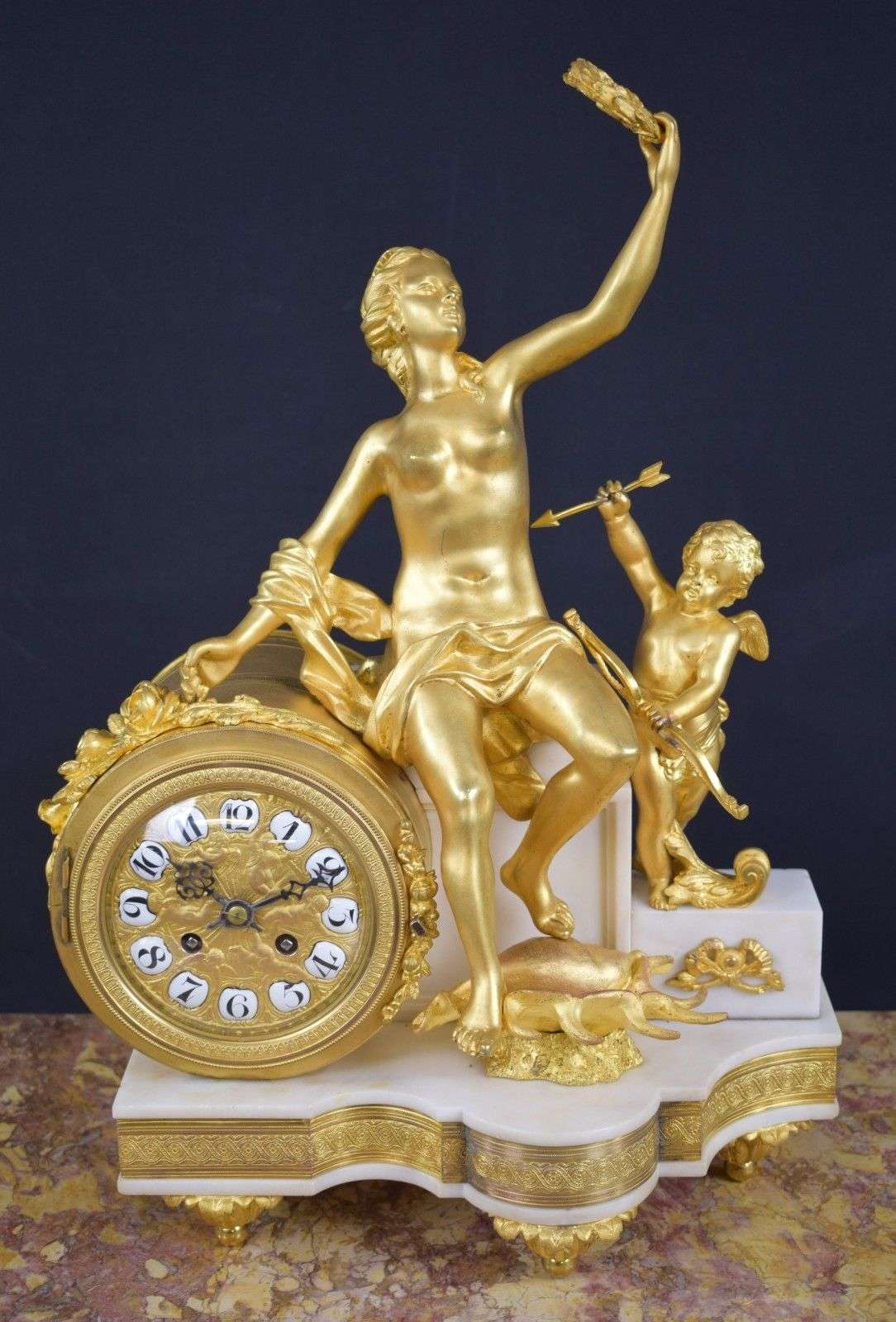 Hochwertige Louis XIV Stil Pendule aus Bronze nach A.C. Boulle Paris um 1900 – Vorderansicht