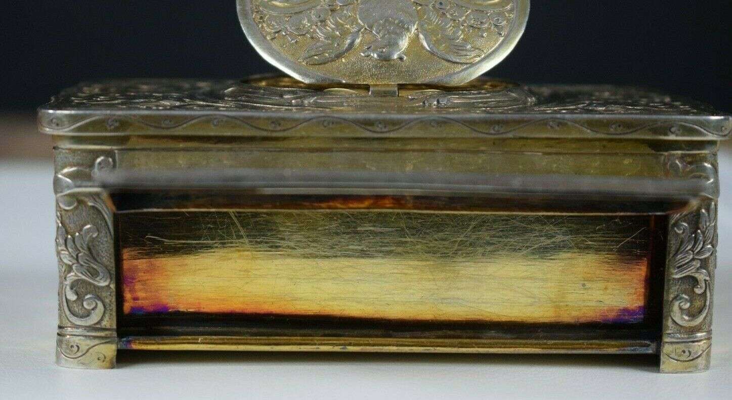 Singvogelautomat Singvogeldose aus Silber K.Griesbaum? singing bird box ca. 1925 – Detail