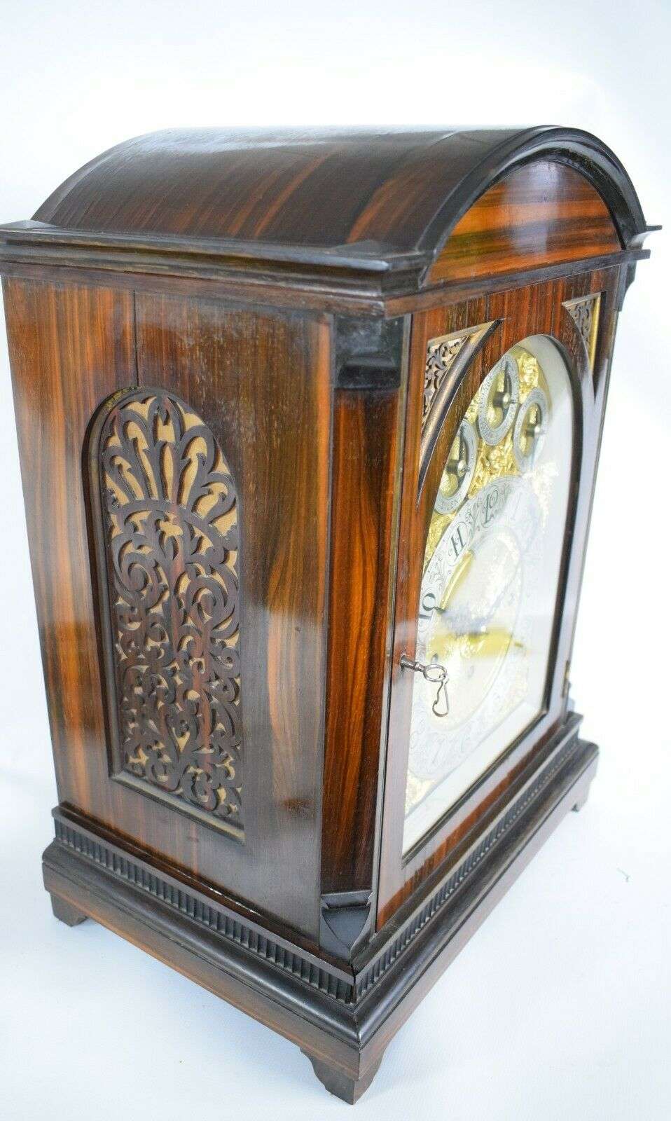 Bracket Clock Tischuhr Kaminuhr Kette Schnecke Westminster/Whittington 8 Glocken – Detail