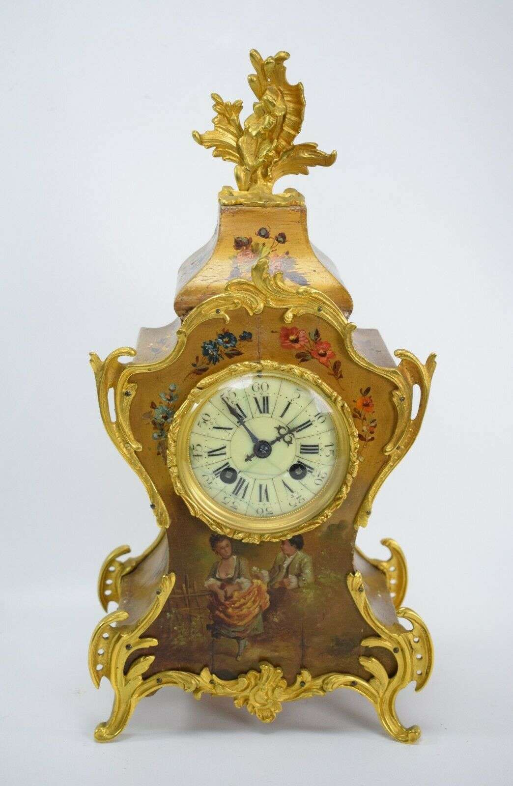 Napoleon III Pendule Kaminuhr Tischuhr Genreszene S.Marti und Lescure um 1870 – Vorderansicht