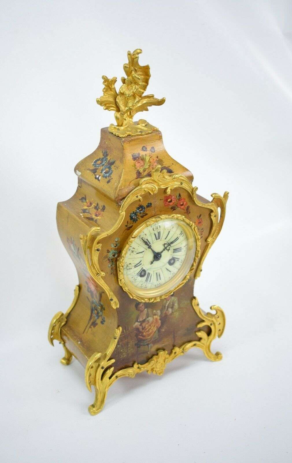 Napoleon III Pendule Kaminuhr Tischuhr Genreszene S.Marti und Lescure um 1870 – Detail