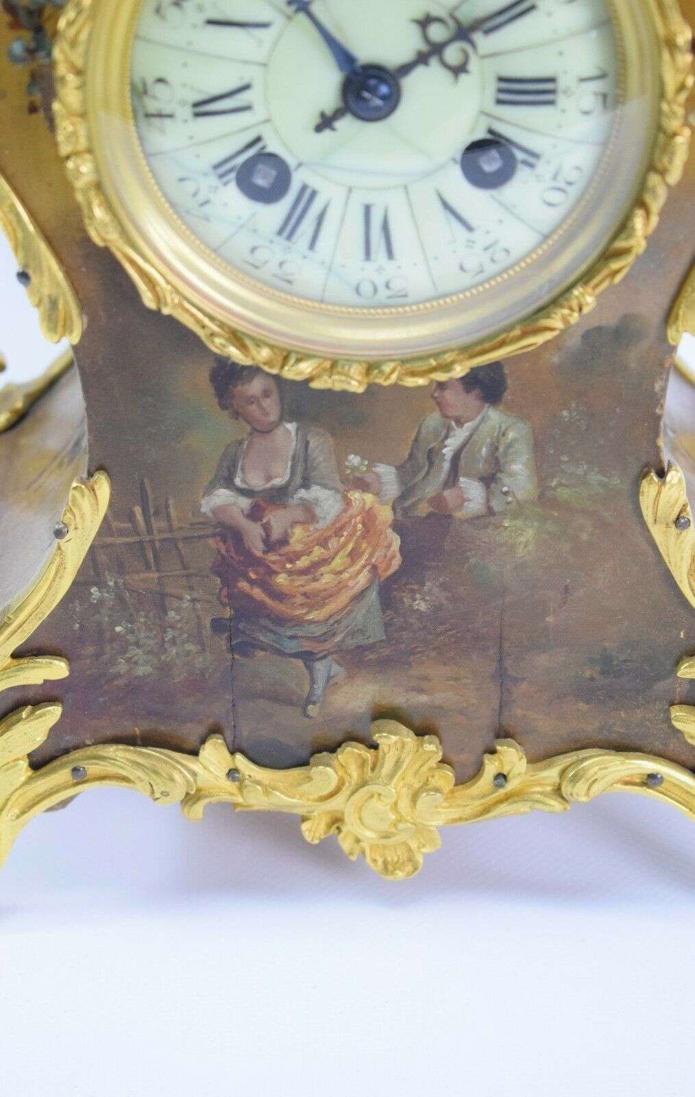 Napoleon III Pendule Kaminuhr Tischuhr Genreszene S.Marti und Lescure um 1870 – Detail
