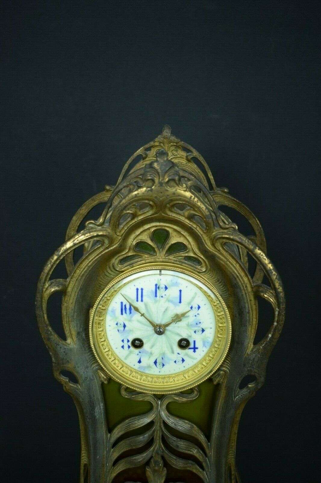 Elegante Jugenstil Art nouveau Pendule Frankreich um 1900 bez. Japy Freres – Detail