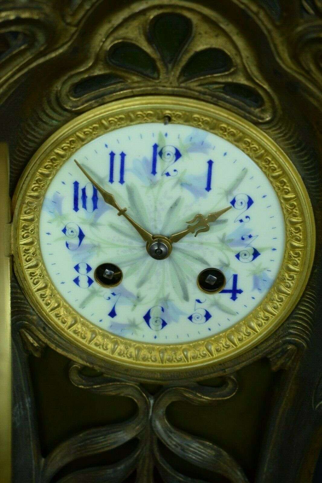 Elegante Jugenstil Art nouveau Pendule Frankreich um 1900 bez. Japy Freres – Detail