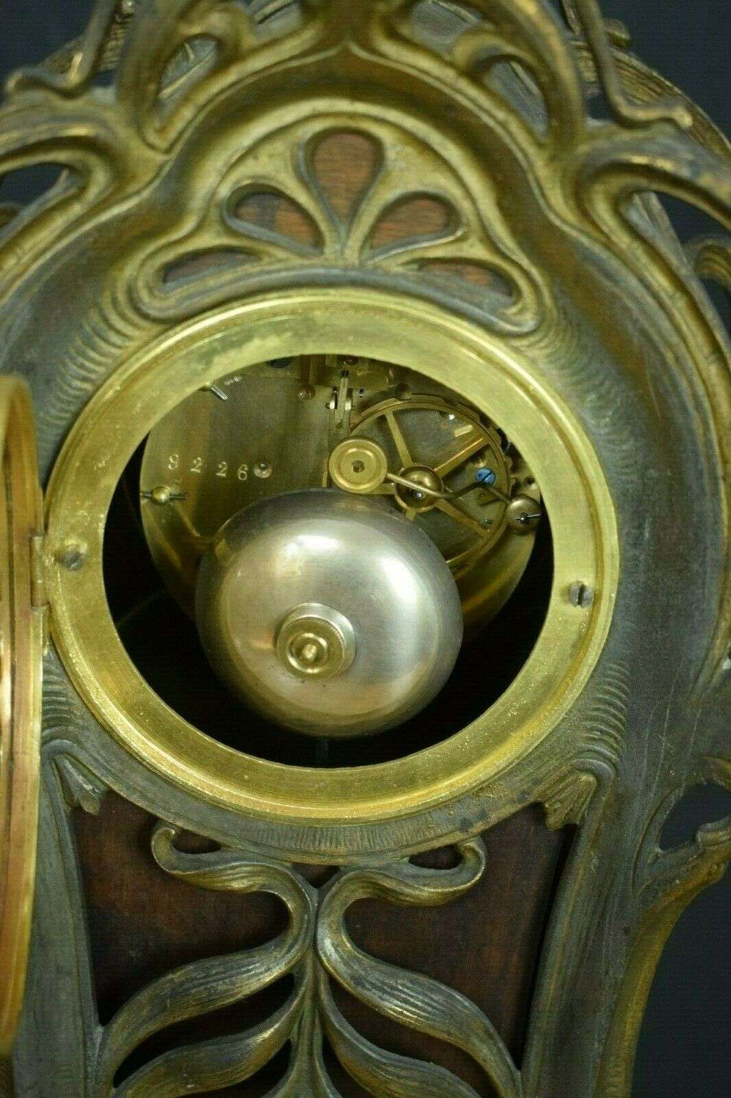 Elegante Jugenstil Art nouveau Pendule Frankreich um 1900 bez. Japy Freres – Detail