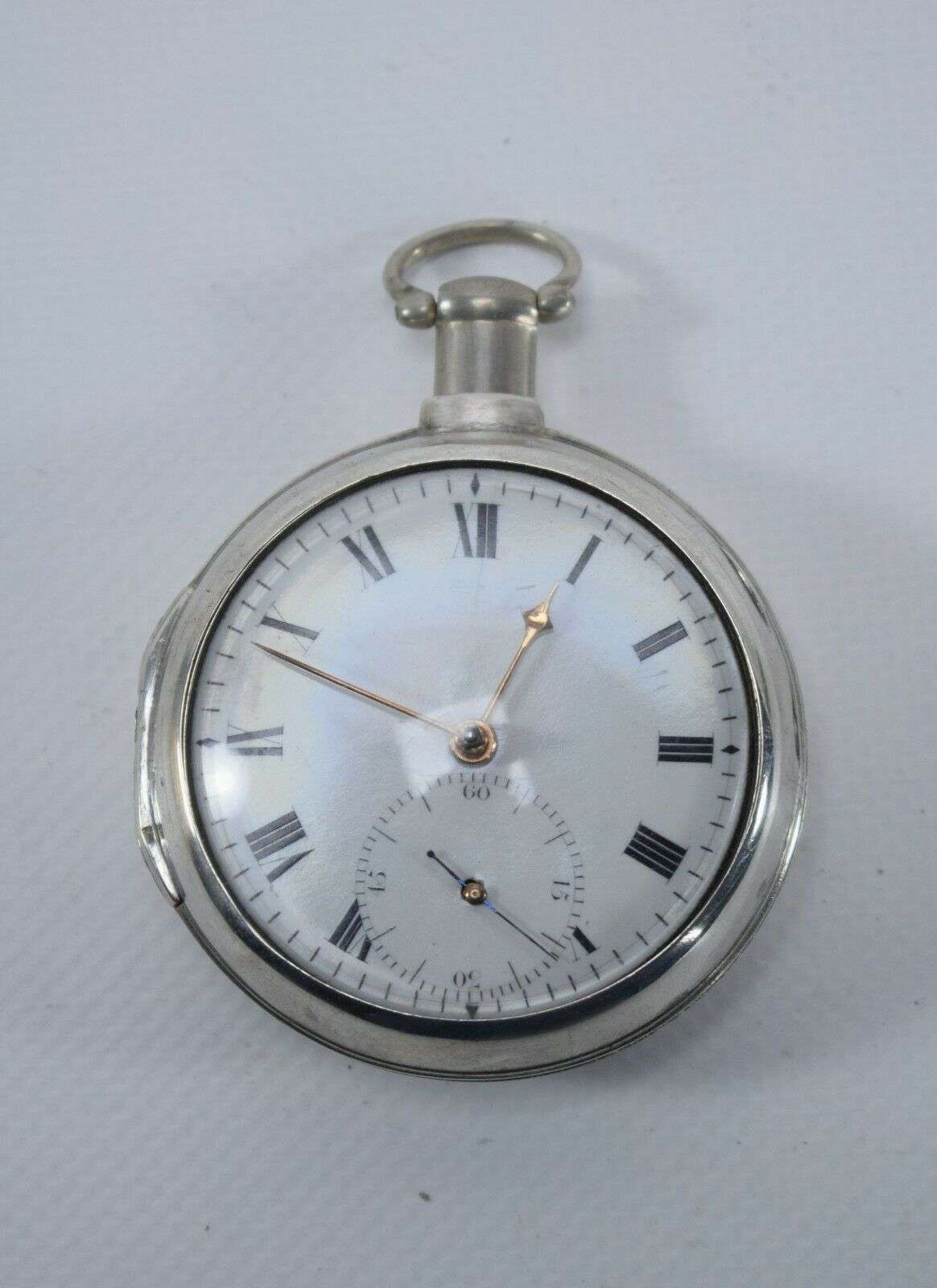 Paircase Taschenuhr mit Rack-Lever-Hemmung von 1809, läuft – Vorderansicht