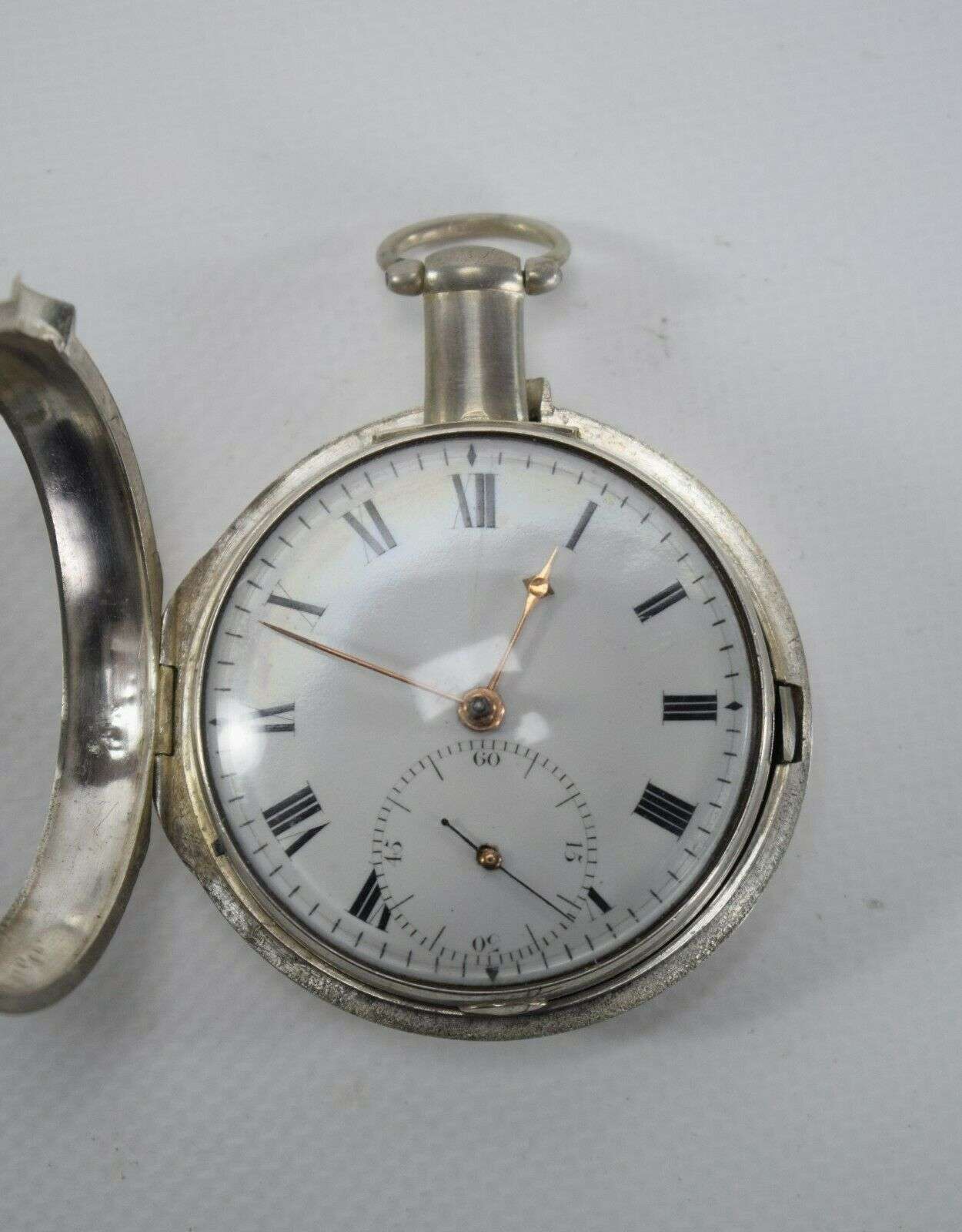 Paircase Taschenuhr mit Rack-Lever-Hemmung von 1809, läuft – Detail