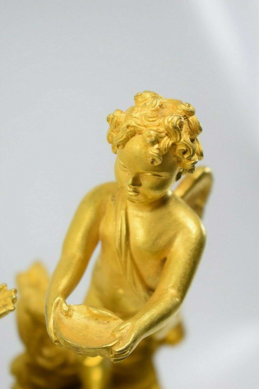 ORIGINALE feuervergoldete Empire Bronze Pendule Kaminuhr Tischuhr Paris um 1820 – Detail