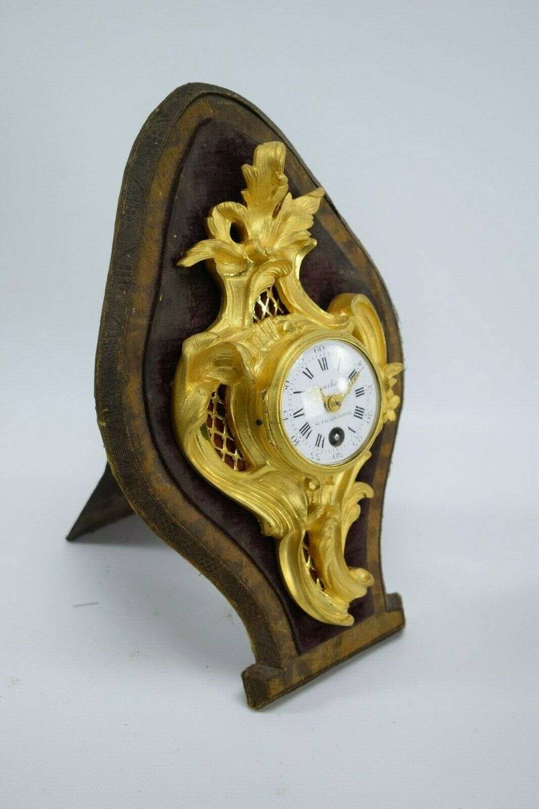 Französische Bronze Pendule Miniatur Carteluhr Kaminuhr um 1870 Planchon a Paris – Detail