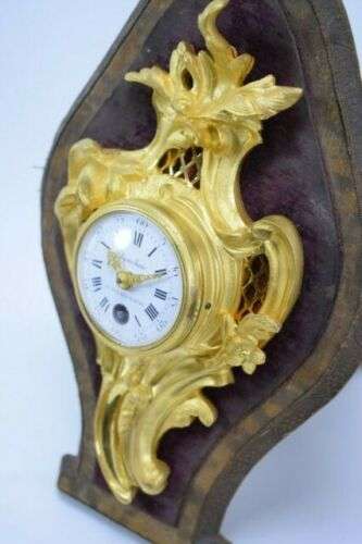 Französische Bronze Pendule Miniatur Carteluhr Kaminuhr um 1870 Planchon a Paris – Detail