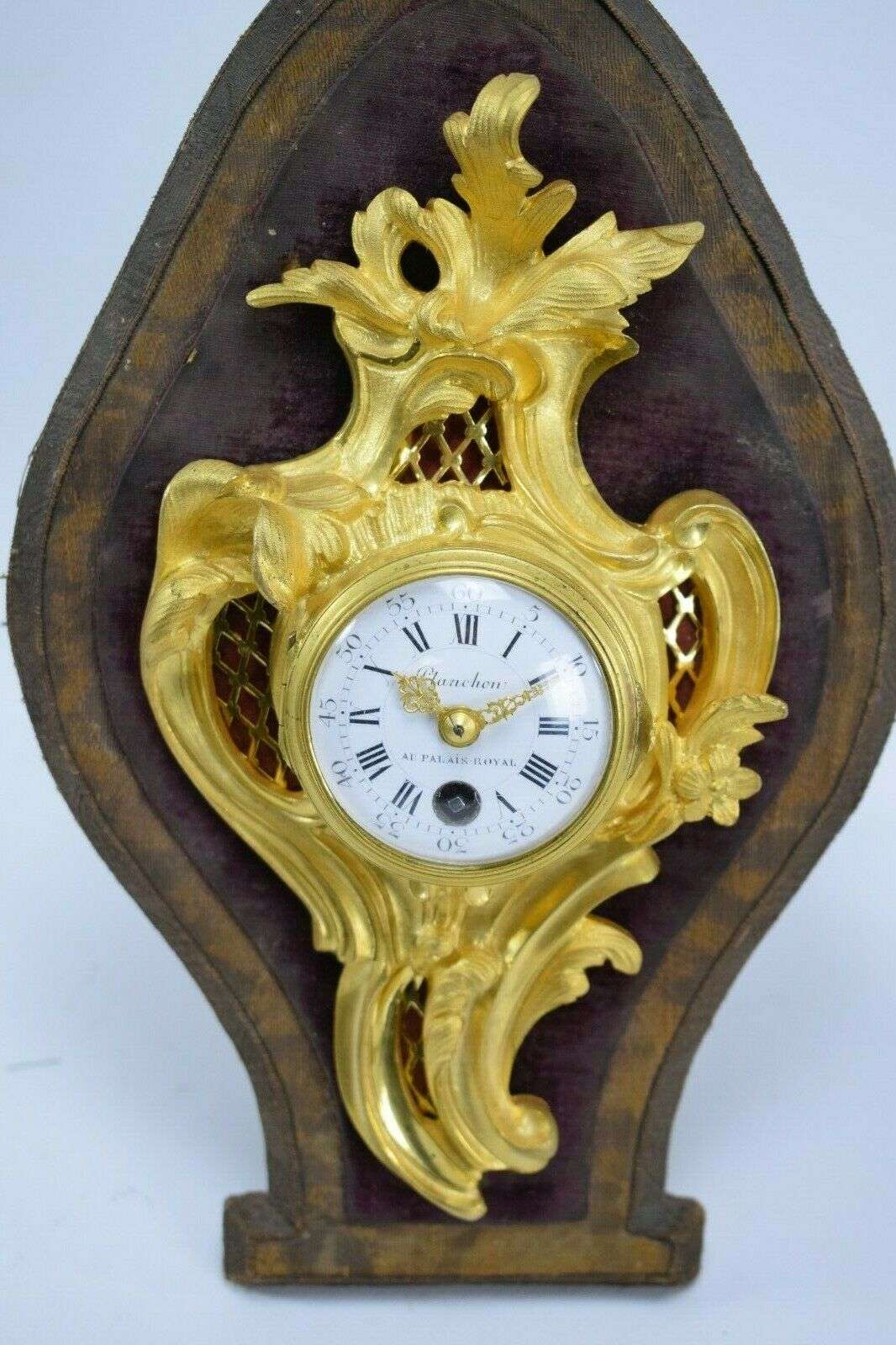 Französische Bronze Pendule Miniatur Carteluhr Kaminuhr um 1870 Planchon a Paris – Detail