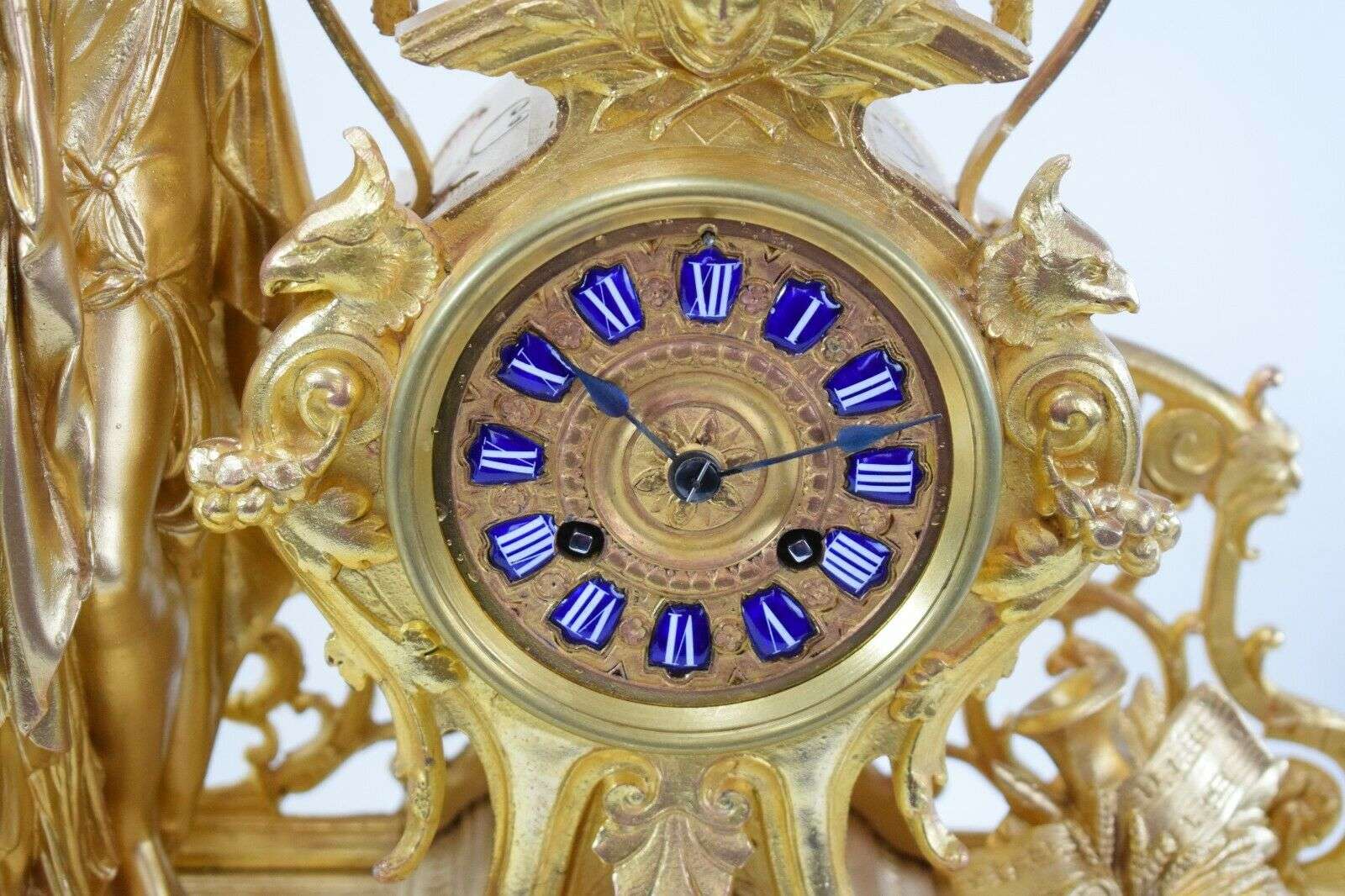 Große Historismus Gründerzeit Pendule Kaminuhr Göttin Ceres um 1870 – Detail