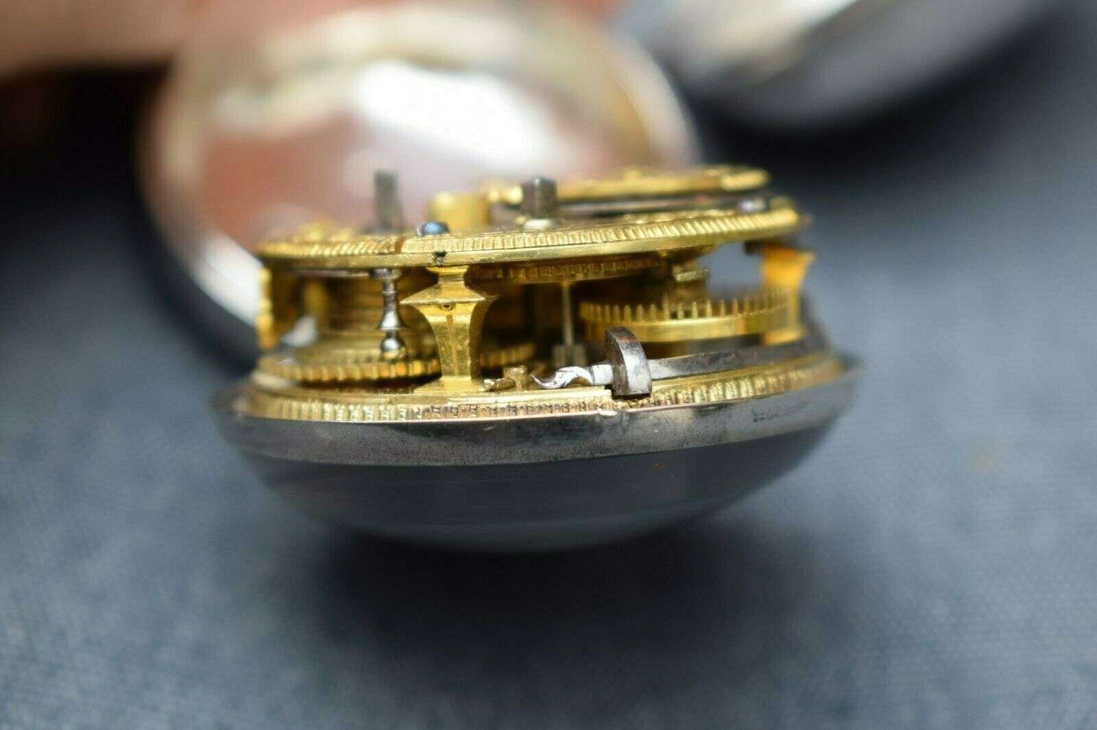 Jacob Mayr Augsburg Spindeltaschenuhr um 1710 mit Übergehäuse – Detail