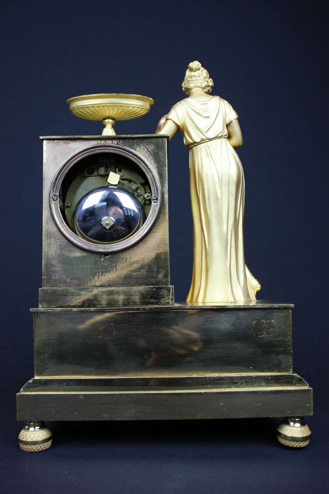 Gilt Paris Empire Pendulum Allegory of Wisdom by 1818 – Pendule hinten
