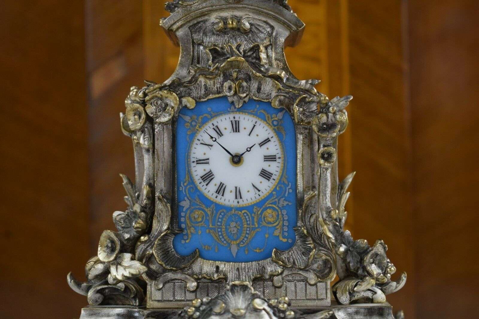RESERVIERT !Miniatur Prunk- Pendule Kaminuhr Tischuhr E. Meunier um 1870 Louis XV – Detail