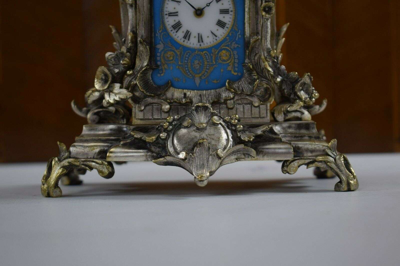 RESERVIERT !Miniatur Prunk- Pendule Kaminuhr Tischuhr E. Meunier um 1870 Louis XV – Detail