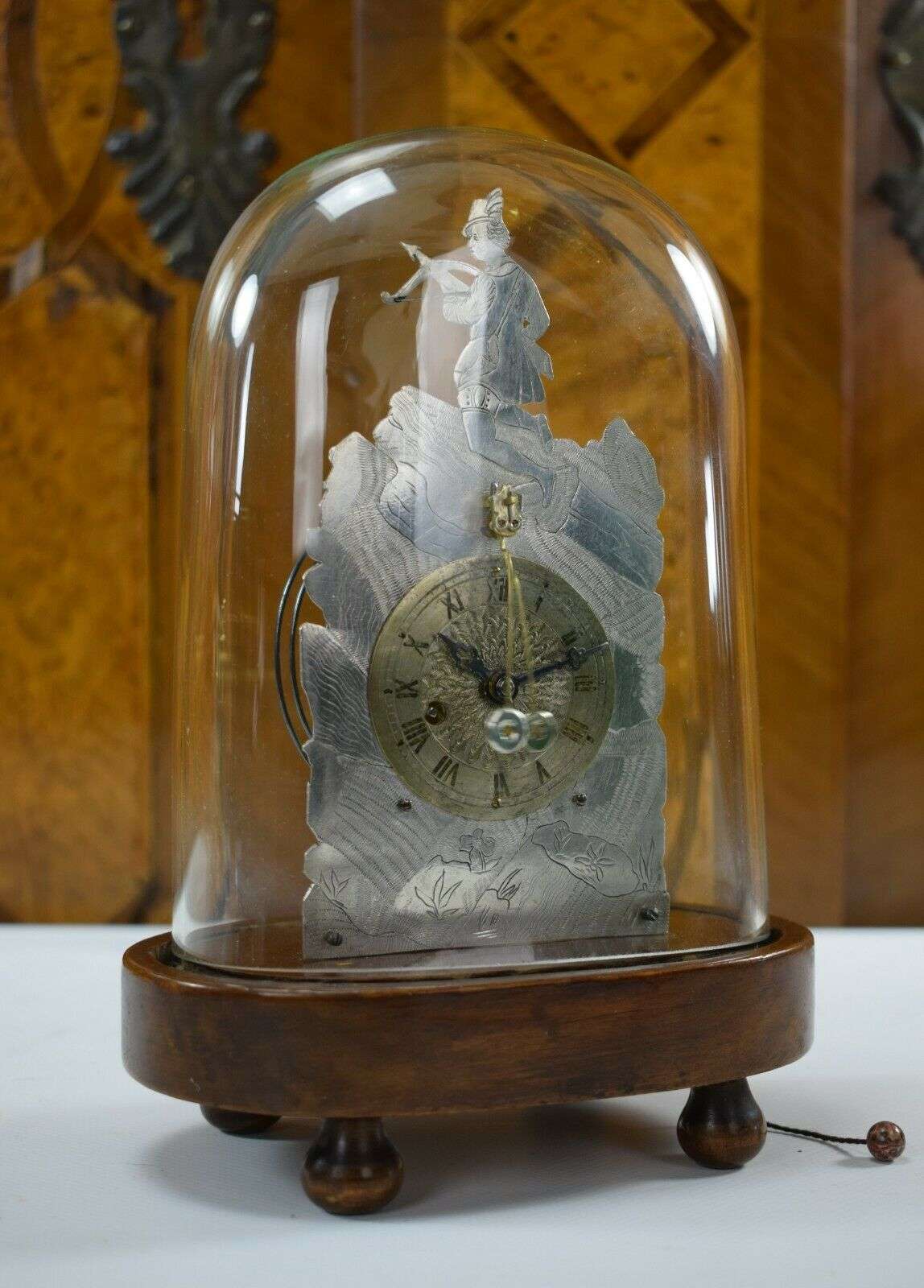 Doppelzappler mit seltener Hemmung u. Schlagwerk Wien um 1850 – Detail