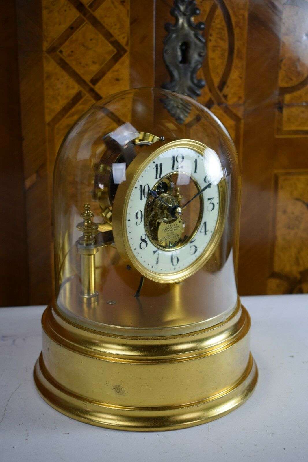 Seltene Eureka Clock elektrische Tischuhr Pendule Pat No. 14614.1906 Nr.3325 um 1910 – Detail