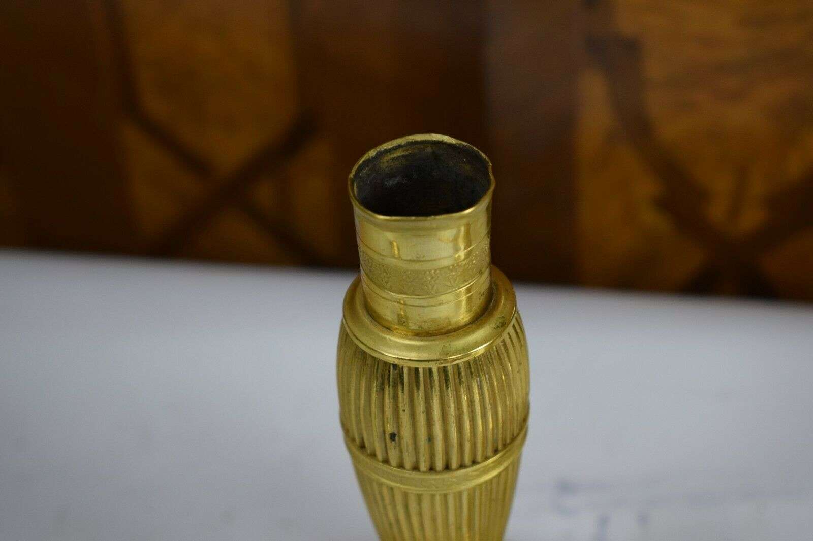 Paar feuervergoldete Empire Bronze Leuchter Kandelaber Frankreich um 1820 – Detail