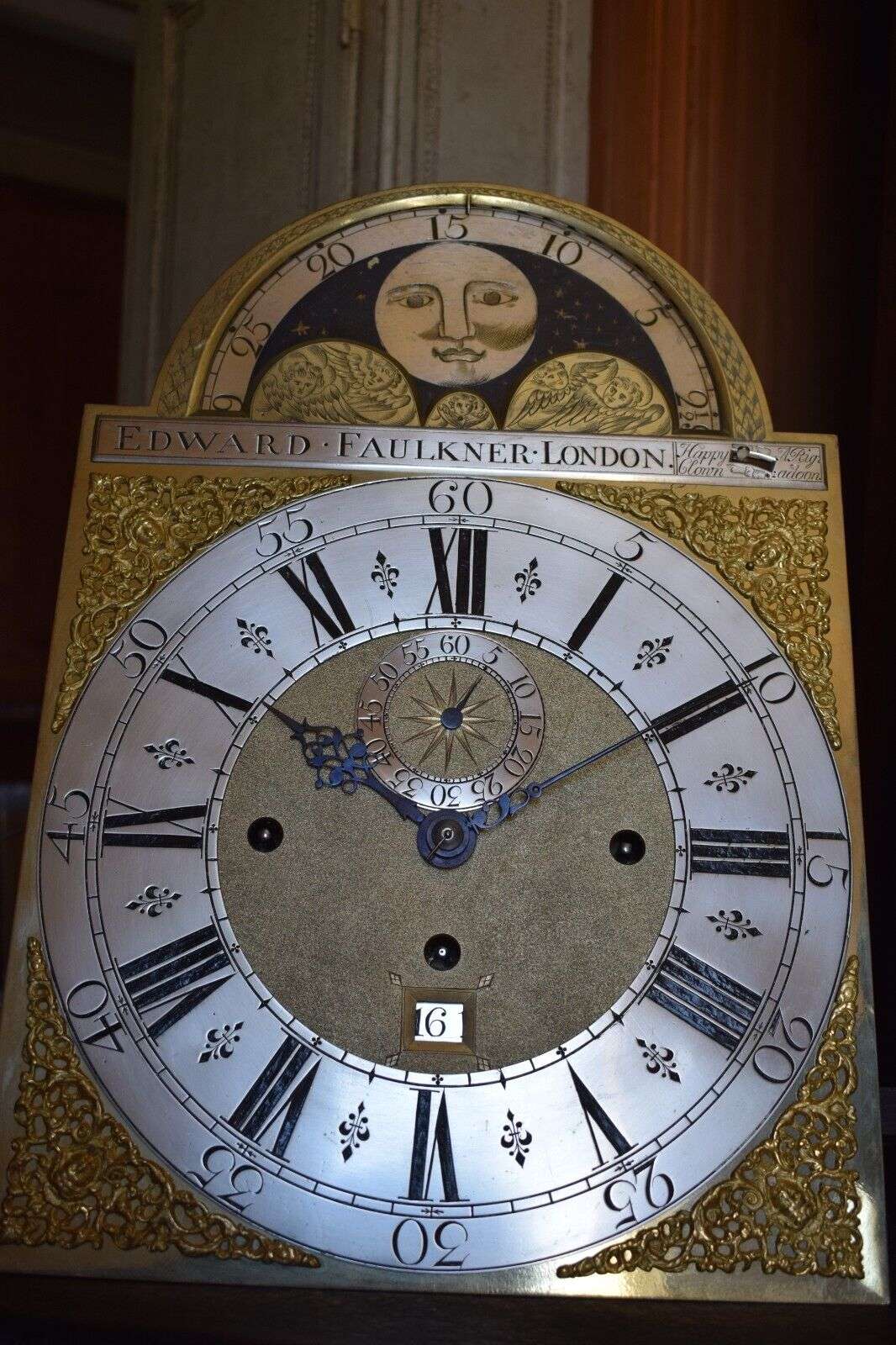 Standuhr mit Glockenspiel (16 Hämmer, 8 Glocken) um 1730 Edward Faulkner London – Detail