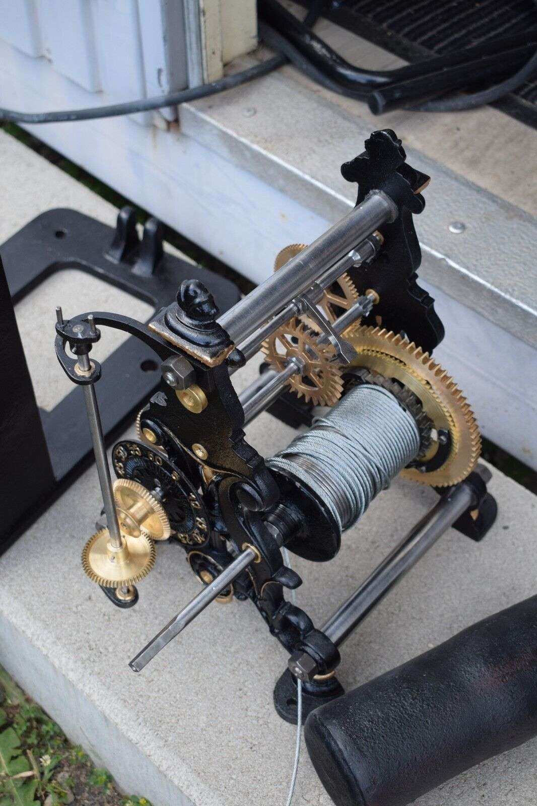 originale kleine Turmuhr Bahnhofsuhr von JF. Weule um 1895 – Detail