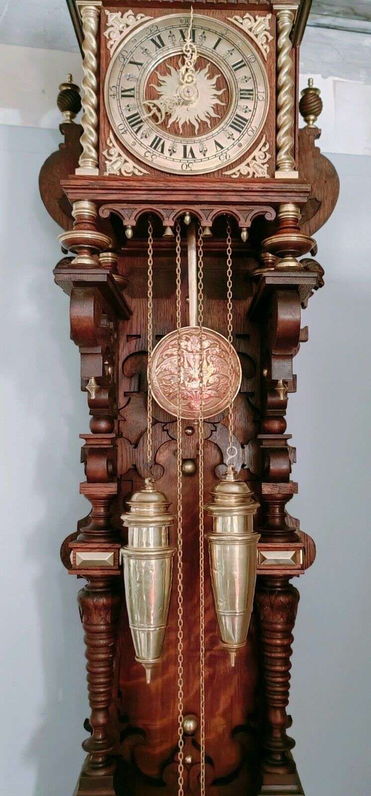 Historismus, Gründerzeit Prunk-Standuhr Freischwinger von L. Furtwängler um 1880 – Detail