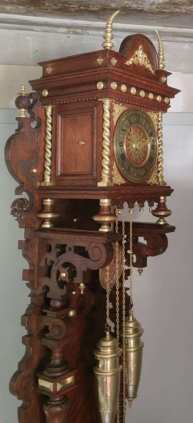 Historismus, Gründerzeit Prunk-Standuhr Freischwinger von L. Furtwängler um 1880 – Detail
