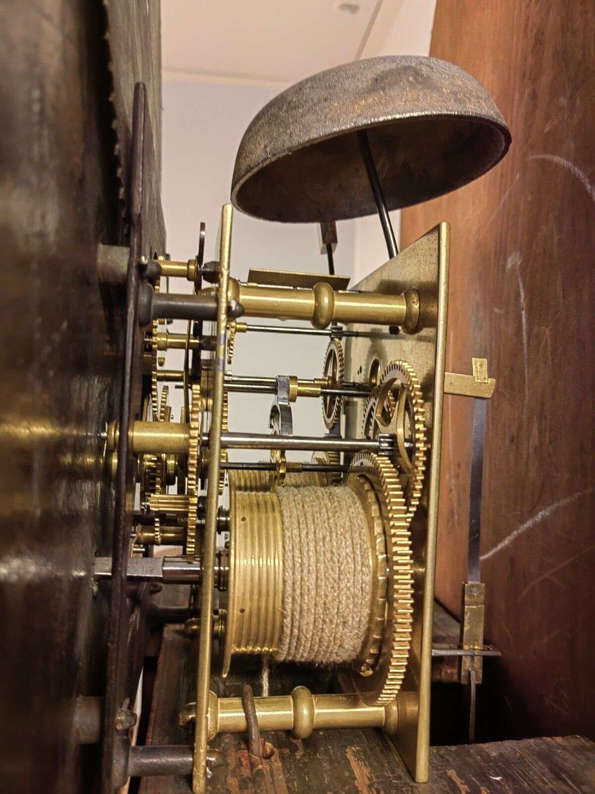 Antike englische STANDUHR W. Tarlton Liverpool um 1800 mit Zentralsekunde – Detail