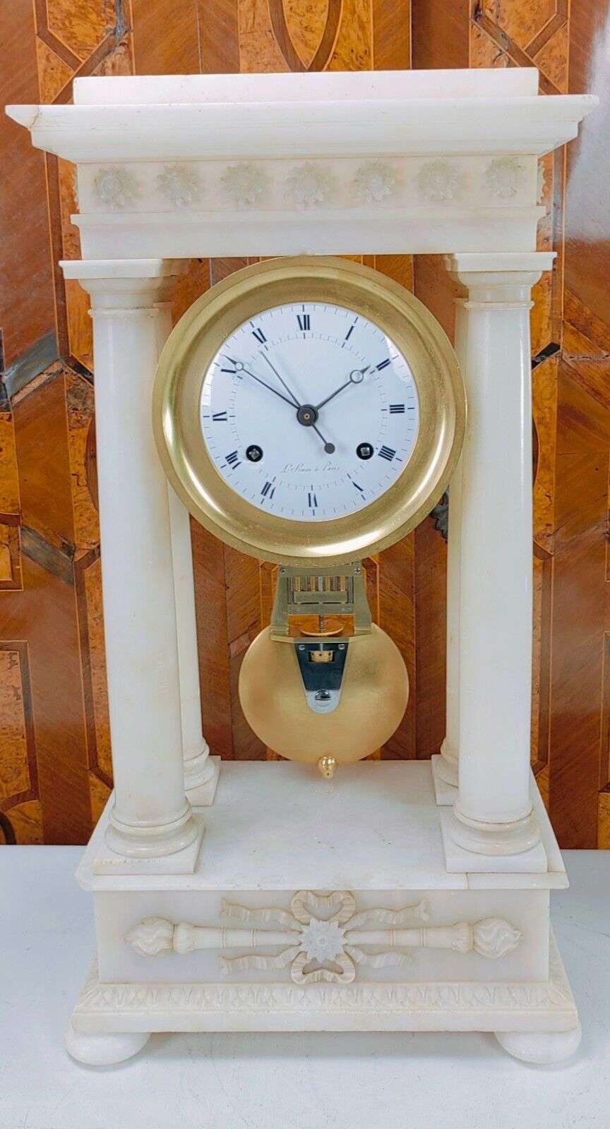 RESERVIERT!!! Empire Präzisionsuhr Pendule Portaluhr Regulateur mit Scherenhemmung c. 1810