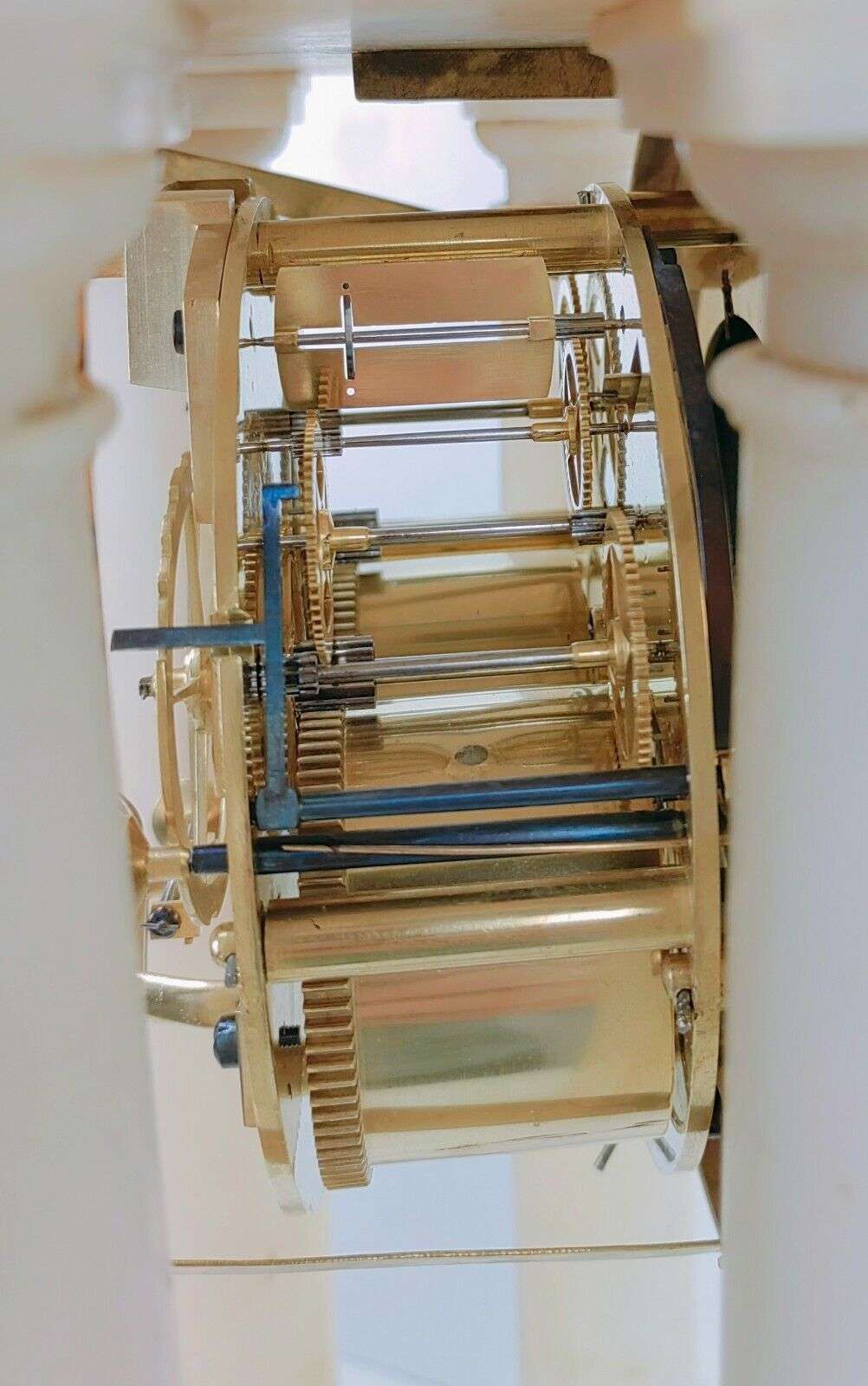 RESERVIERT!!! Empire Präzisionsuhr Pendule Portaluhr Regulateur mit Scherenhemmung c. 1810 – Detail