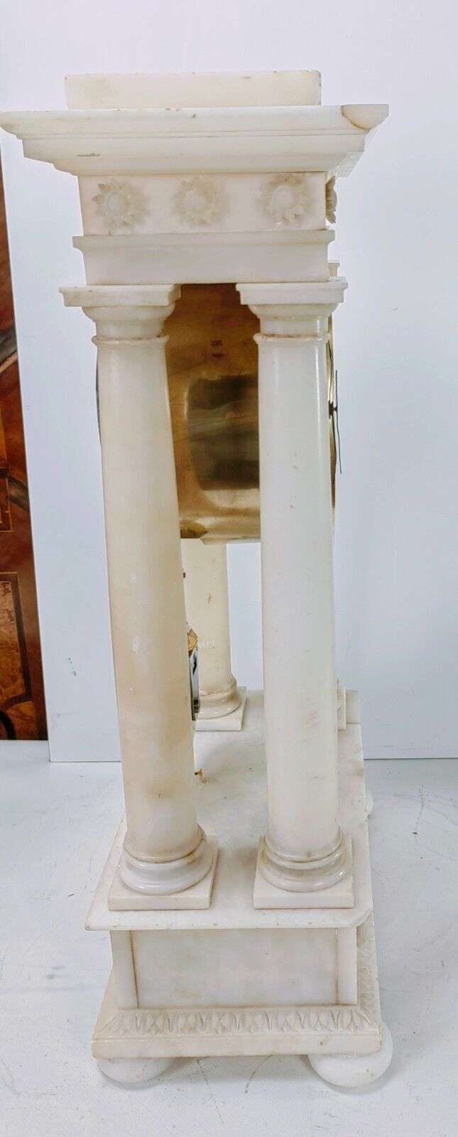 RESERVIERT!!! Empire Präzisionsuhr Pendule Portaluhr Regulateur mit Scherenhemmung c. 1810 – Detail
