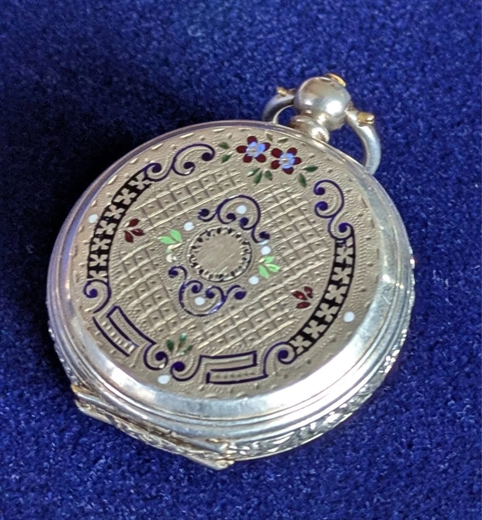 Montre de poche « Savonette » destinée au marché ottoman, boîtier en argent émaillé, 1870