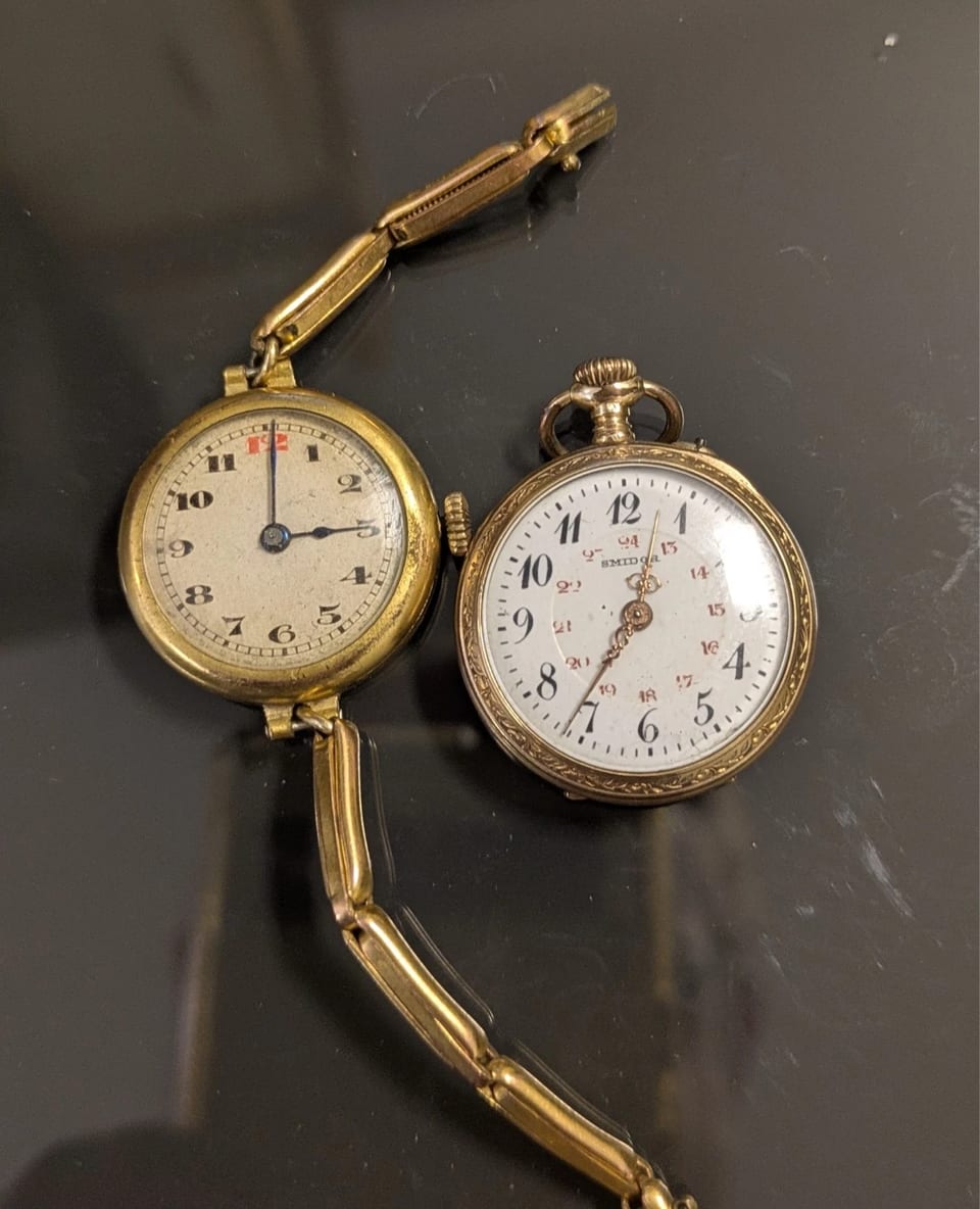 Restauration d'une montre de poche Smidor et d'une montre-bracelet pour femme datant des années 1910/1920
