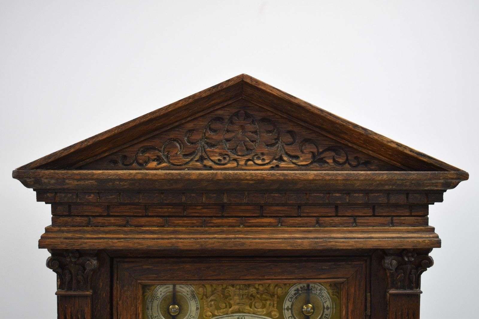 Tischuhr Clock Winterhalder & Hofmeier Westminster/Whittington Spielwerk mit 8 Glocken/4 Spiralgongs Kette Schnecke – Detail