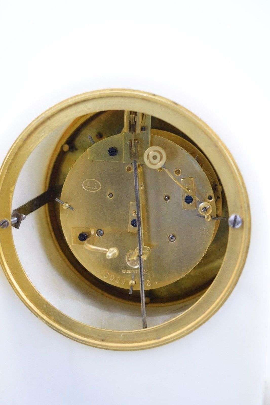 Schwere Pendule aus Marmor und vergoldeter Bronze Allegorei der Schönen Künste bez. Grandin Le Prince Le Havre um 1900 – Uhrwerk