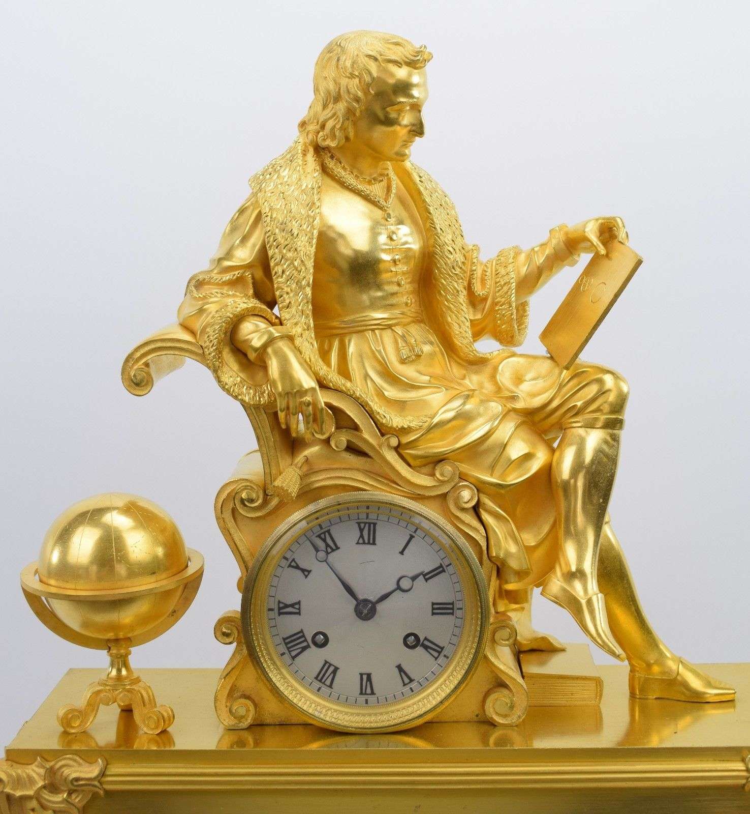 Große Bronzependule Nikolaus Kopernikus, Louis Philippe um 1830 – Detail