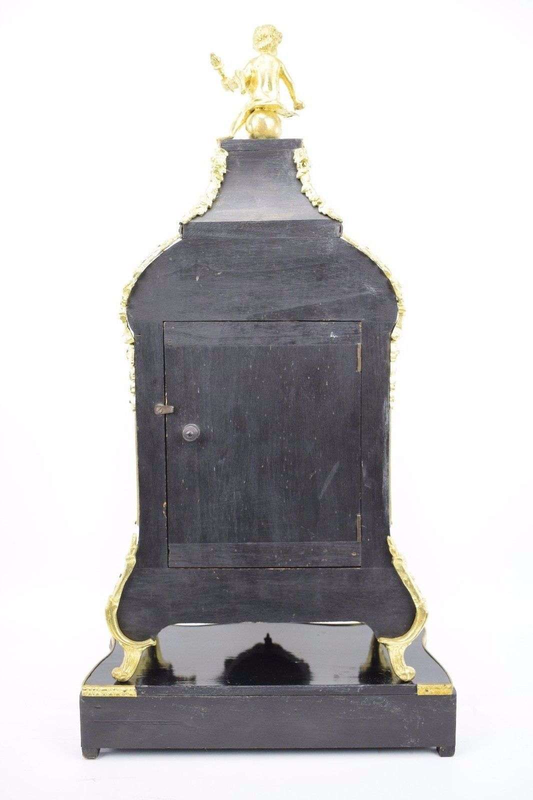 Boullependule mit Konsole im Stile des Regence mit vergoldeten Bronzen um 1880 Uhrwerk von Japy Frères – Rückseite