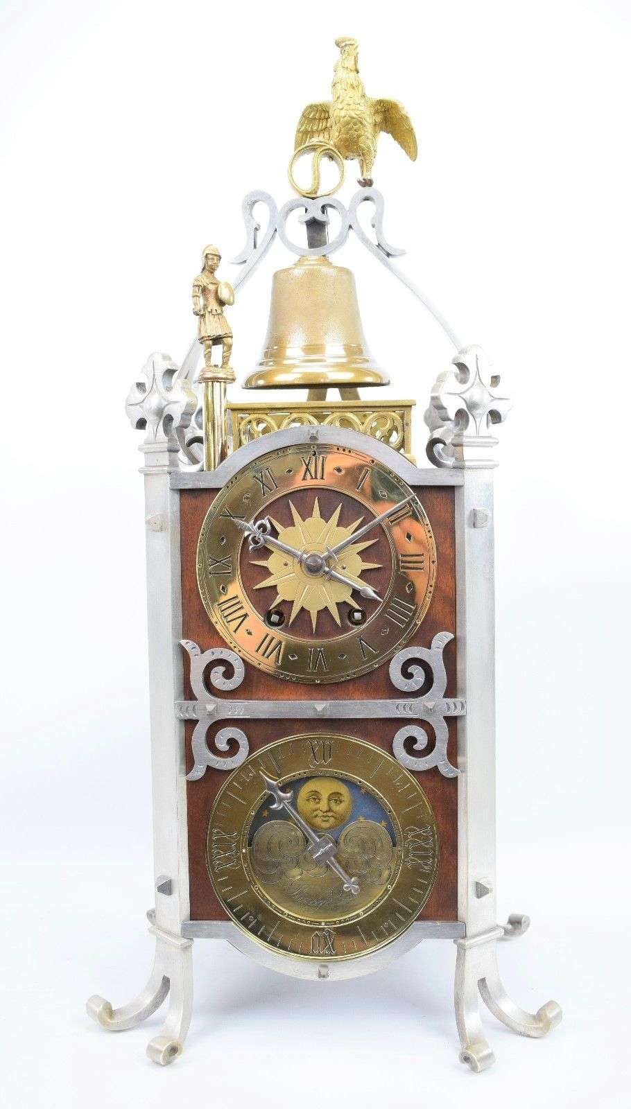 Große Türmchenuhr mit Mondphase Planchon Paris um 1890 – Vorderansicht
