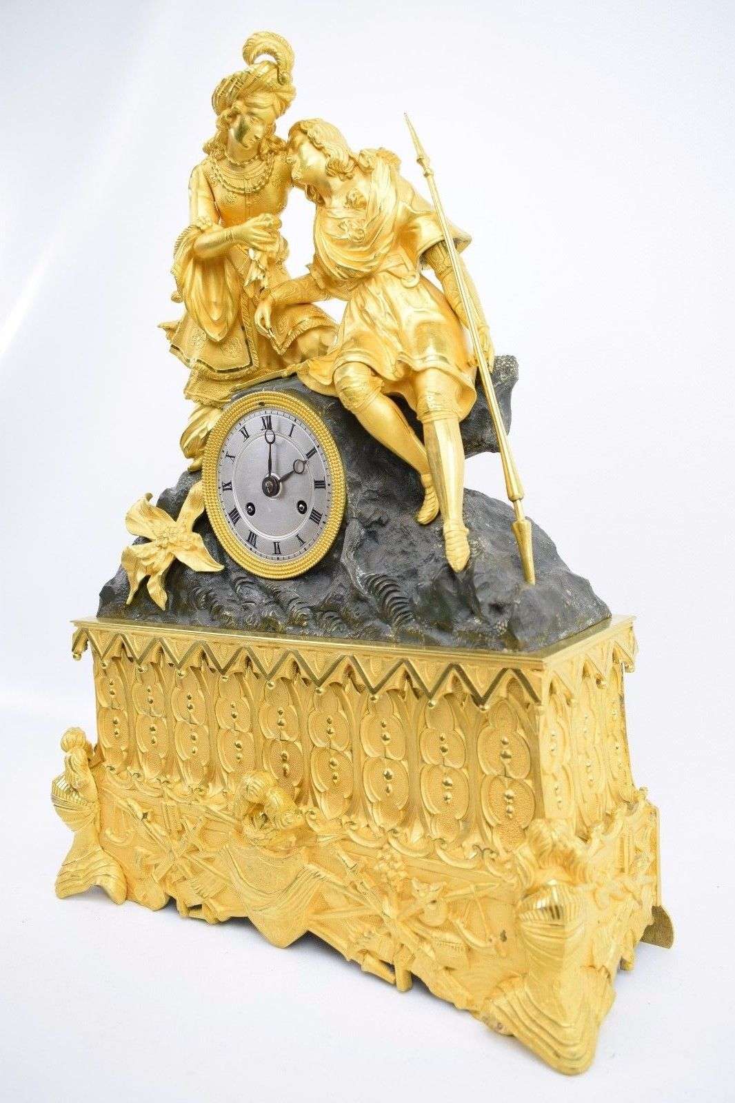 Feine orientalische Pendule Kaminuhr feuervergoldete Bronze Paris um 1828 H.Pons – Detail