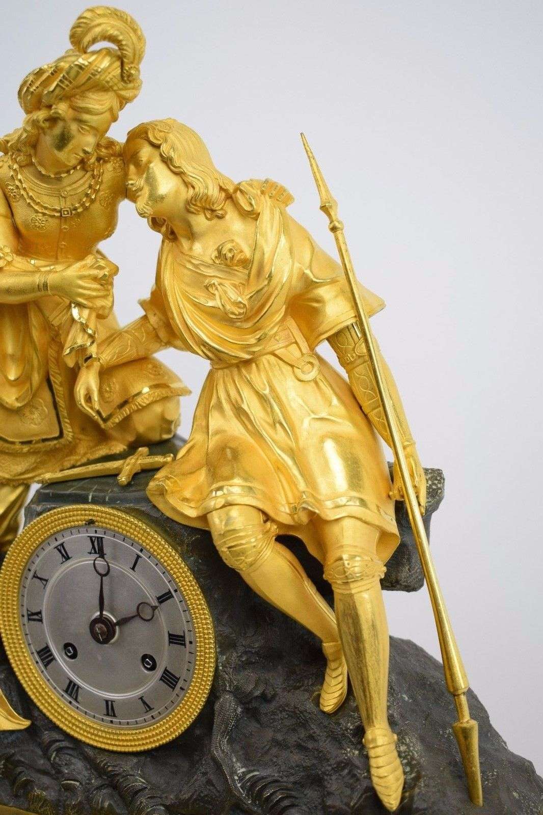 Feine orientalische Pendule Kaminuhr feuervergoldete Bronze Paris um 1828 H.Pons – Detail
