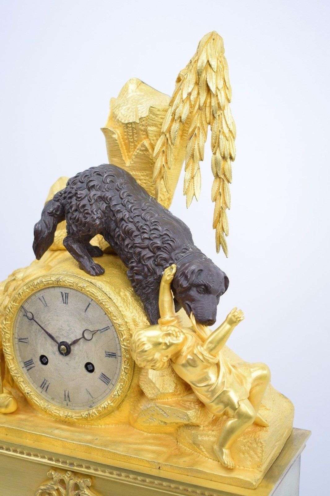 Feine Ch.X Pendule Kaminuhr feuervergoldete Bronze Paris um 1828 Gay a Paris – Detail