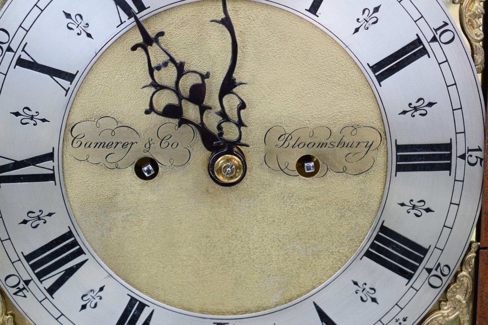 Kaminuhr Tischuhr Bracket Clock Camerer & Co. Bloomsbury mit Spindelhemmung 1790 – Detail
