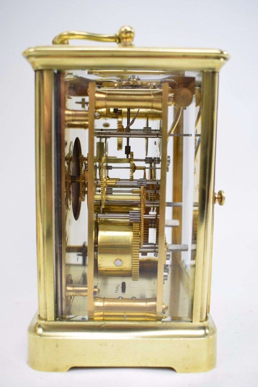 Sehr seltene Reiseuhr Pendule mit springender Zentralsekunde um 1870 bez.Gleizes – Detail