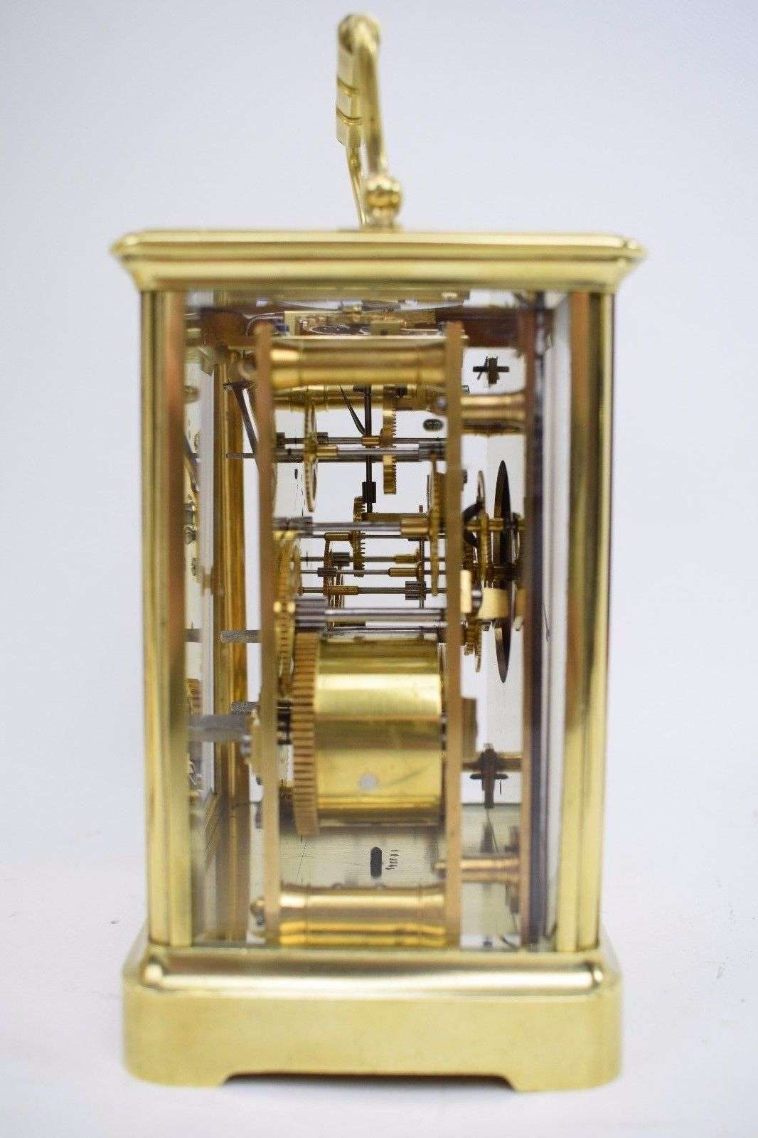 Sehr seltene Reiseuhr Pendule mit springender Zentralsekunde um 1870 bez.Gleizes – Detail